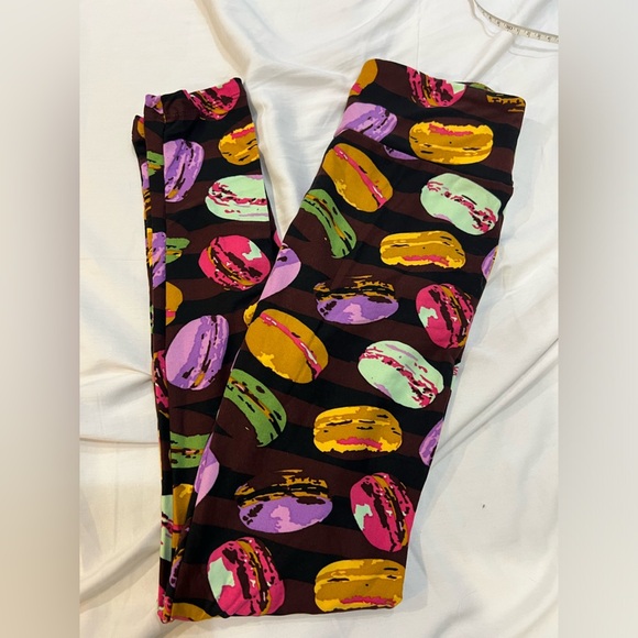 Lularoe One size Leggings colorful burgers - Picture 1 of 6